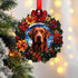 Labrador Fox Red Wreath Christmas Decoration